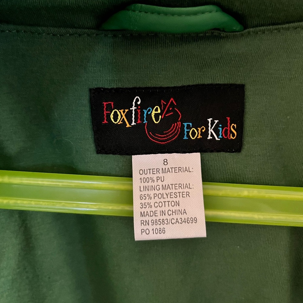 Foxfire For Kids Green Jacket